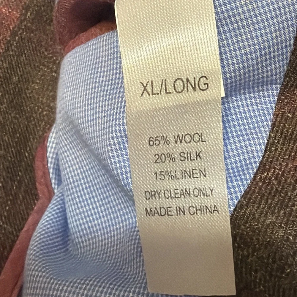 Peter Millar Windowpane Crown Soft Classic Sport Coat WoolSilkLinen XLT Blazer